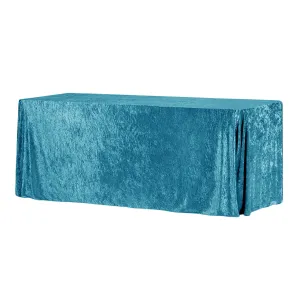 Velvet 90"x156" Rectangular Tablecloth - Peacock Teal