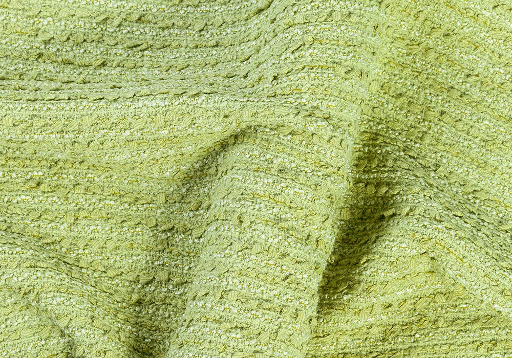 Willow Green Cotton Blend Bouclé (Made in Italy)