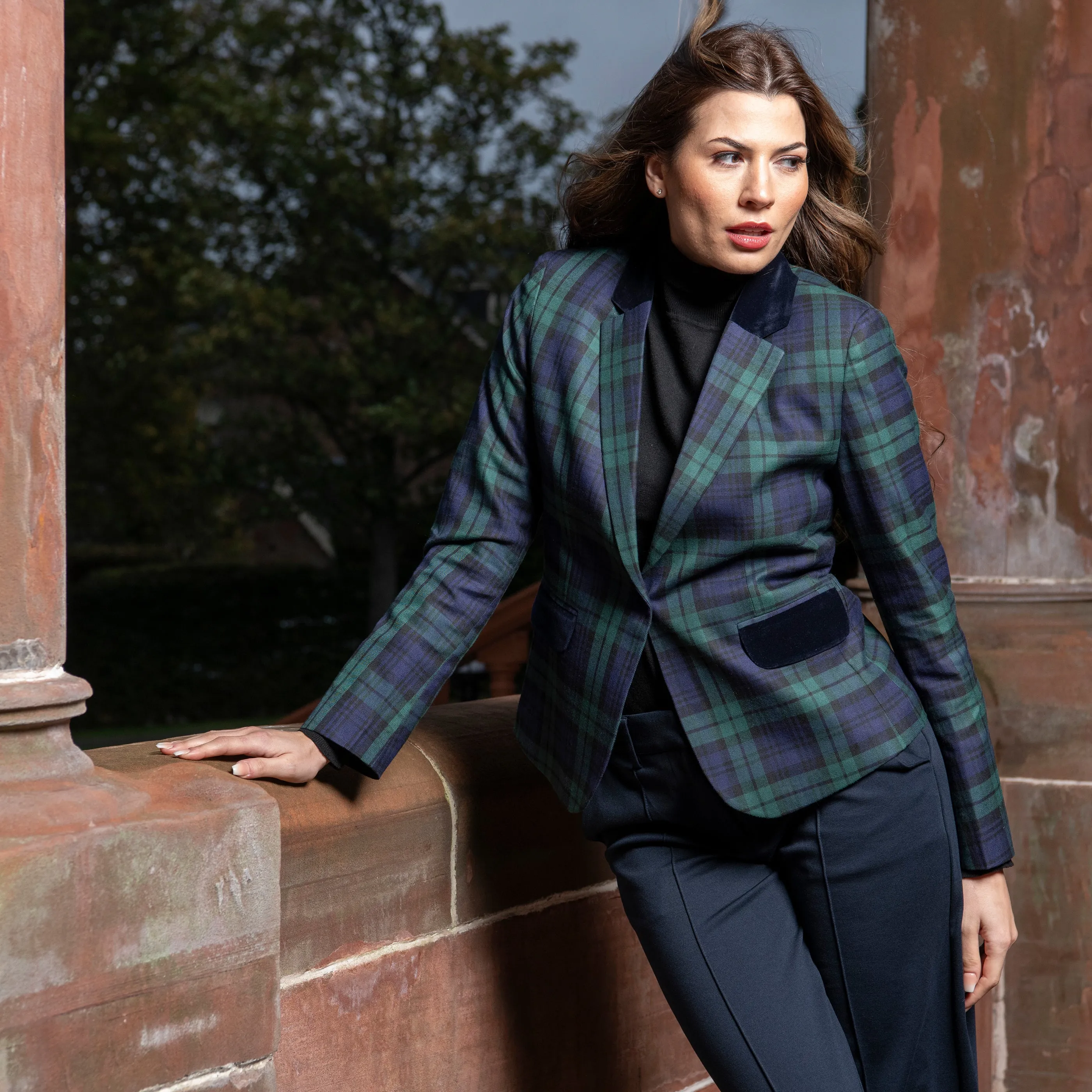 Womens Tartan Blazer - Black Watch