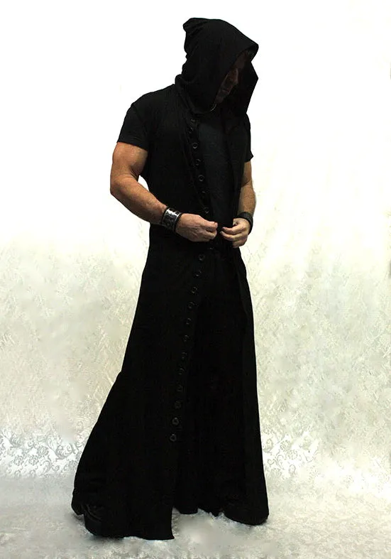 WRAITH ROBE - LIGHTWEIGHT BLACK COTTON